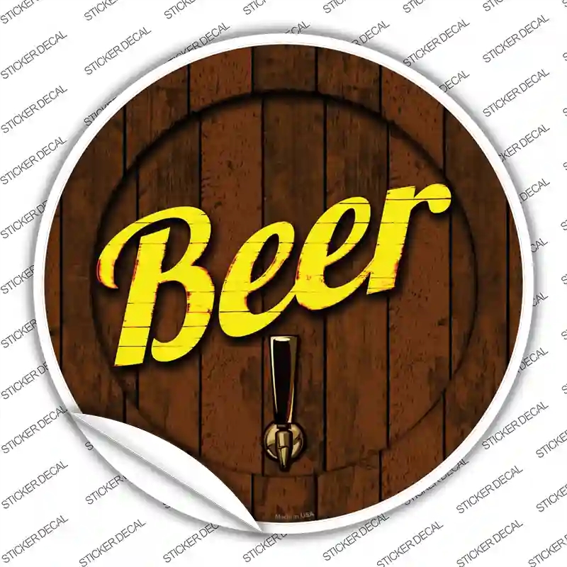 C-658s-S Beer Keg Tap Novelty Circle Sticker Decal - Small