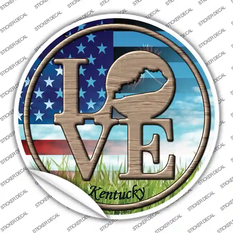 C-682s-XL Love Kentucky Novelty Circle Sticker Decal - Extra Large