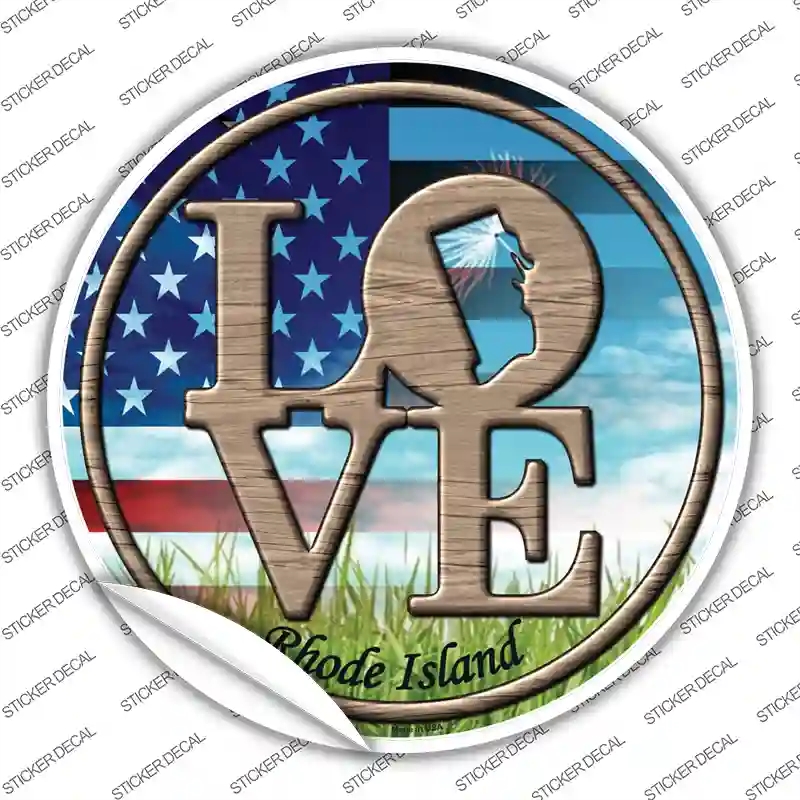 C-704s-XL Love Rhode Island Novelty Circle Sticker Decal - Extra Large