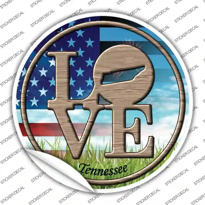 C-707s-S Love Tennessee Novelty Circle Sticker Decal - Small
