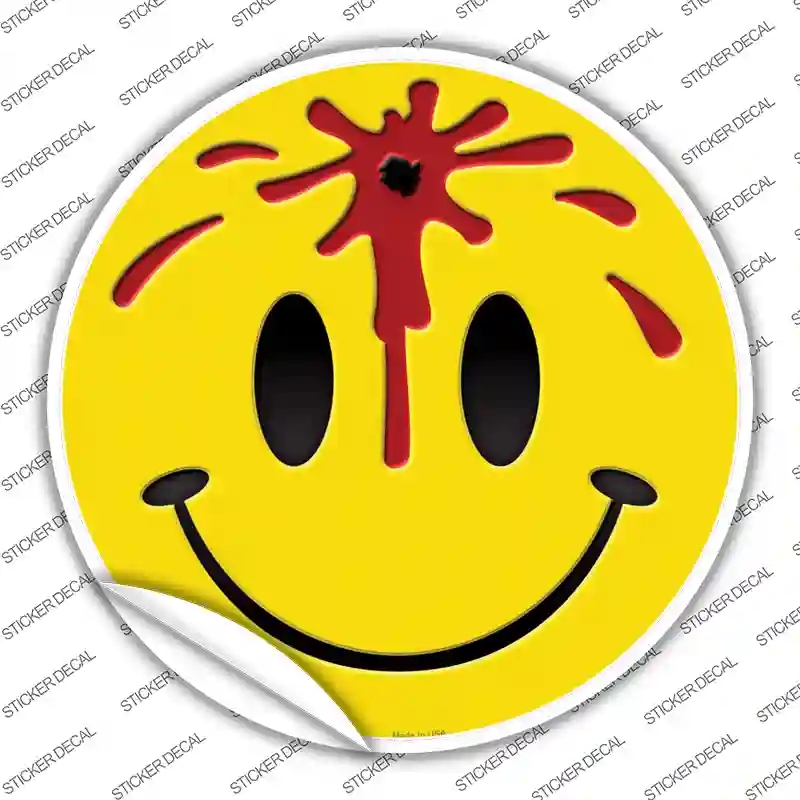 C-728s-L Bullet Smile Novelty Circle Sticker Decal - Large