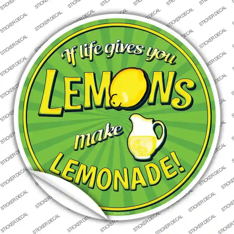C-843s-L Make Lemonade Novelty Circle Sticker Decal - Large