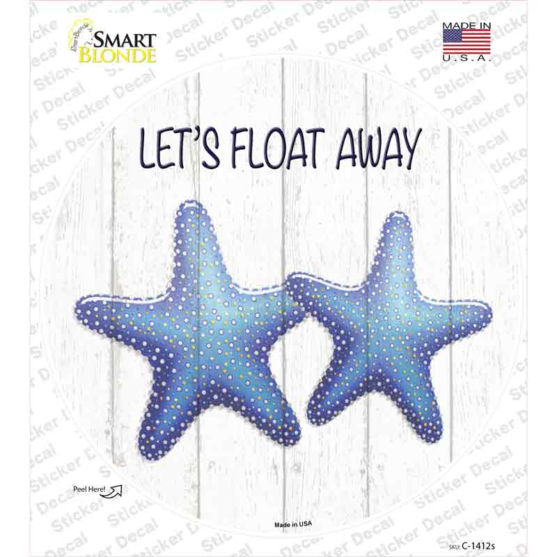 C-1412s-M Lets Float Away Novelty Circle Sticker Decal - Medium