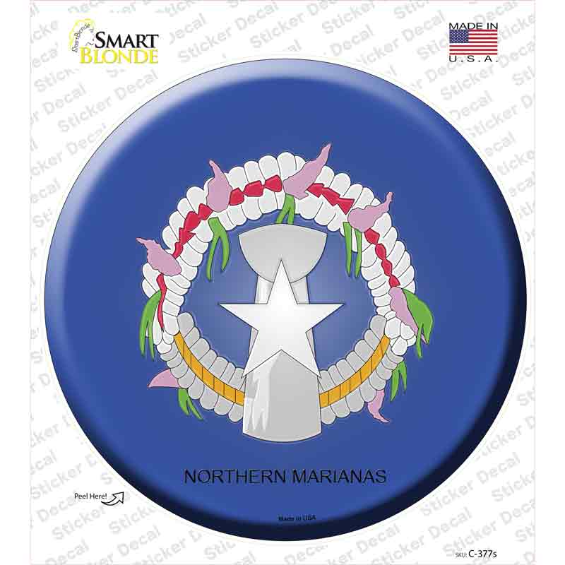 C-377s-M Northern Marianas Country Novelty Circle Sticker Decal - Medium