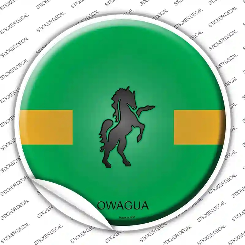 C-381s-L Owagua Country Novelty Circle Sticker Decal - Large