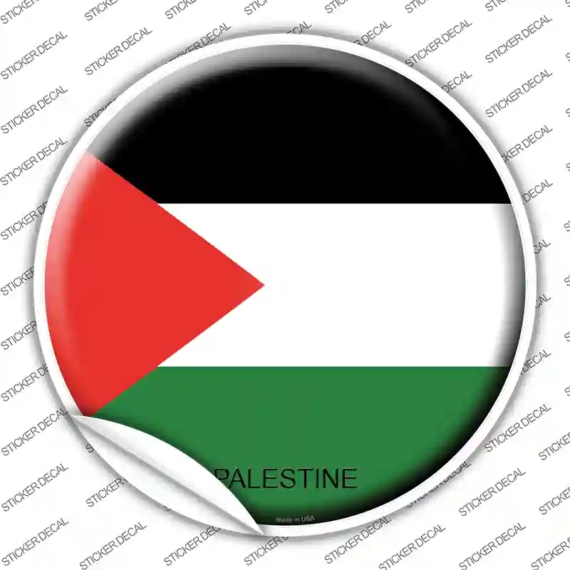 C-384s-S Palestine Country Novelty Circle Sticker Decal - Small