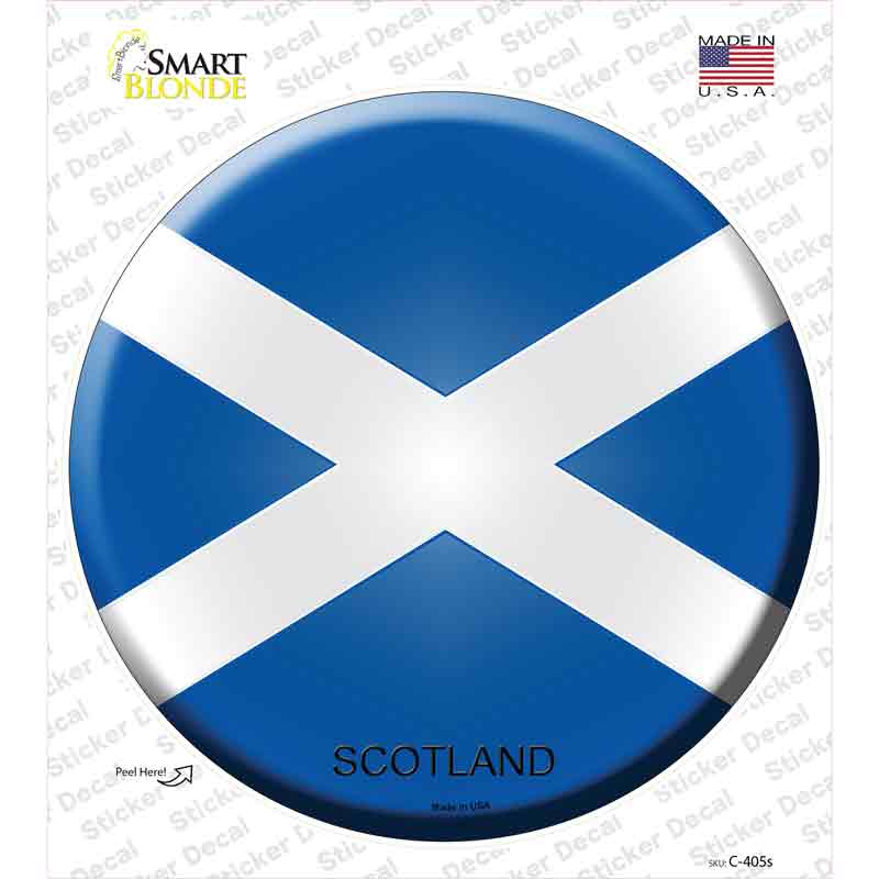 C-405s-M Scotland Country Novelty Circle Sticker Decal - Medium