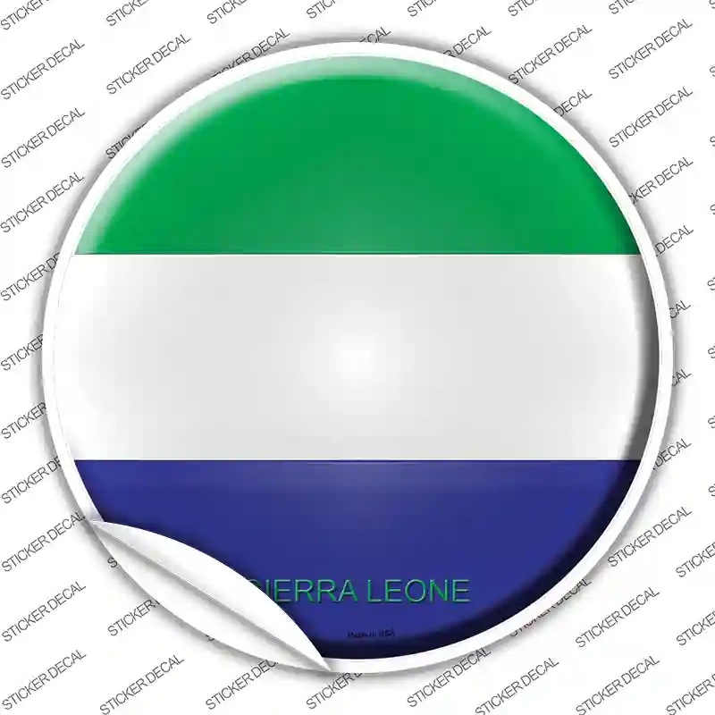 C-412s-S Sierra Leone Country Novelty Circle Sticker Decal - Small