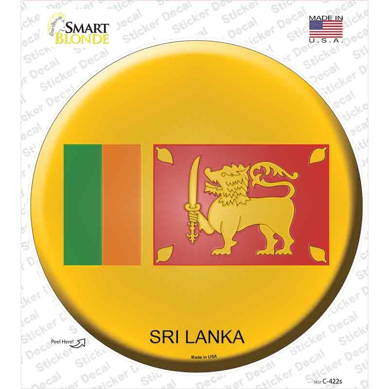 C-422s-M Sri Lanka Novelty Circle Sticker Decal - Medium