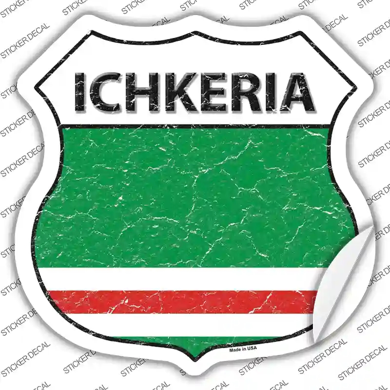 HS-278s-L Ichkeria Flag Novelty Highway Shield Sticker Decal - Large