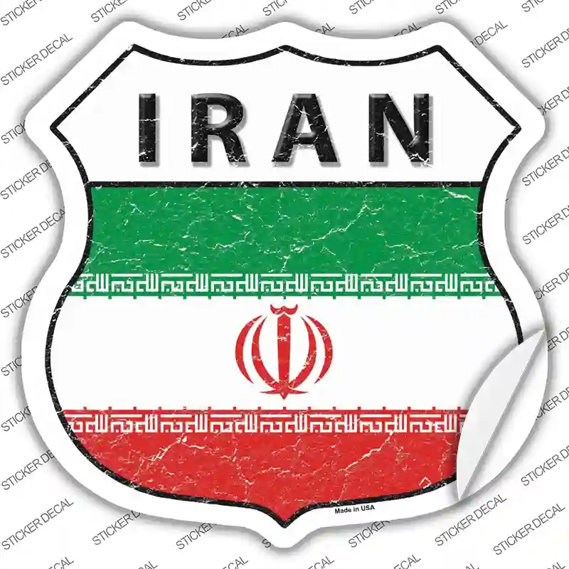 HS-282s-XL Iran Flag Novelty Highway Shield Sticker Decal - Extra Large