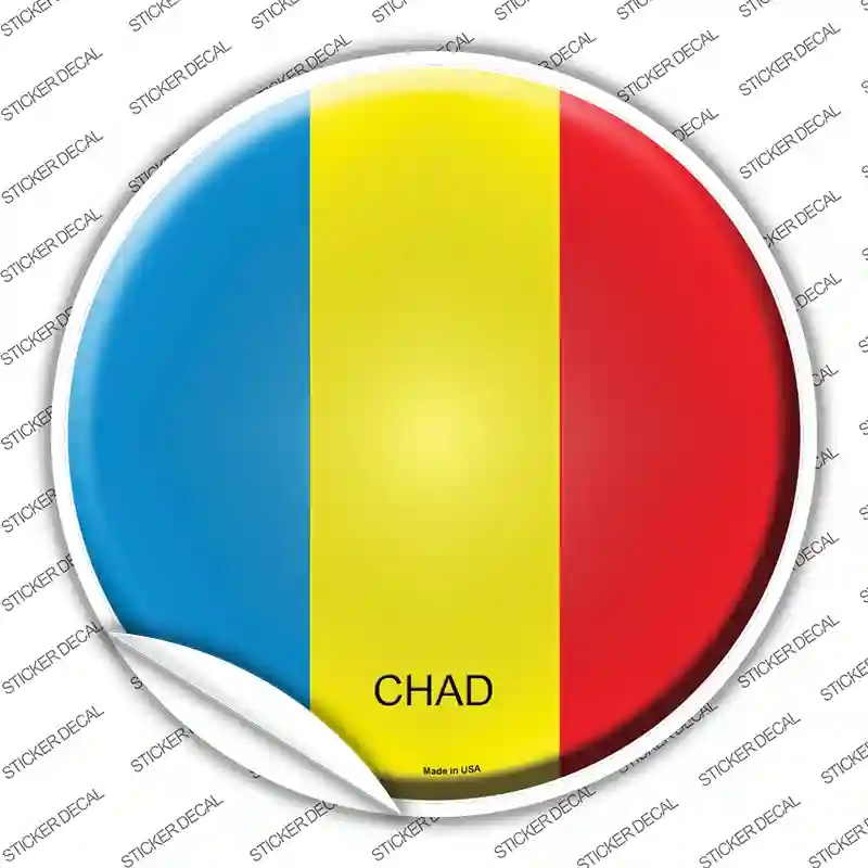 C-229s-S Chad Country Novelty Circle Sticker Decal - Small