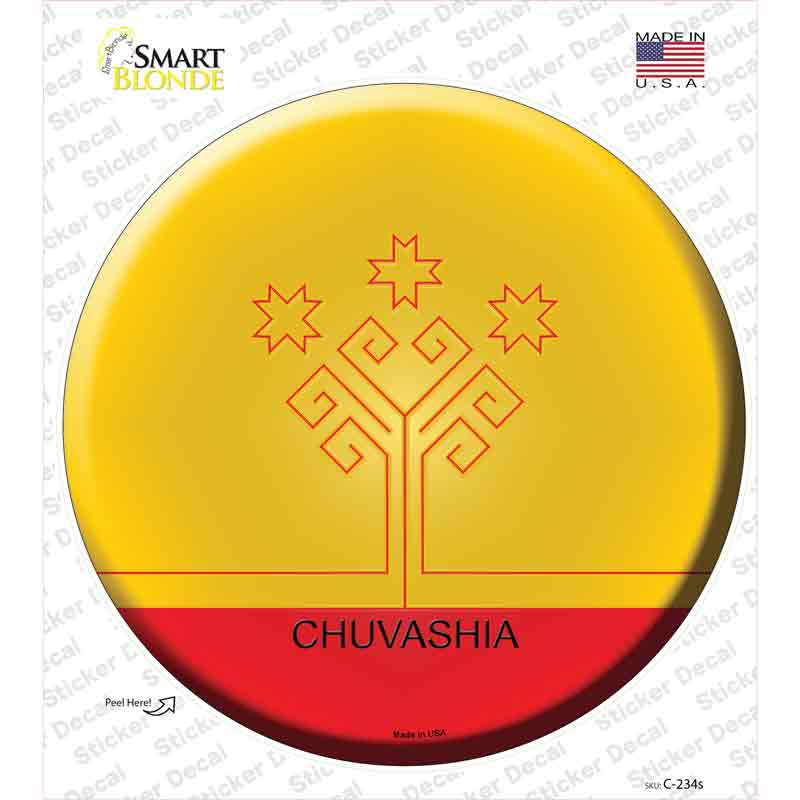 C-234s-M Chuvashia Country Novelty Circle Sticker Decal - Medium