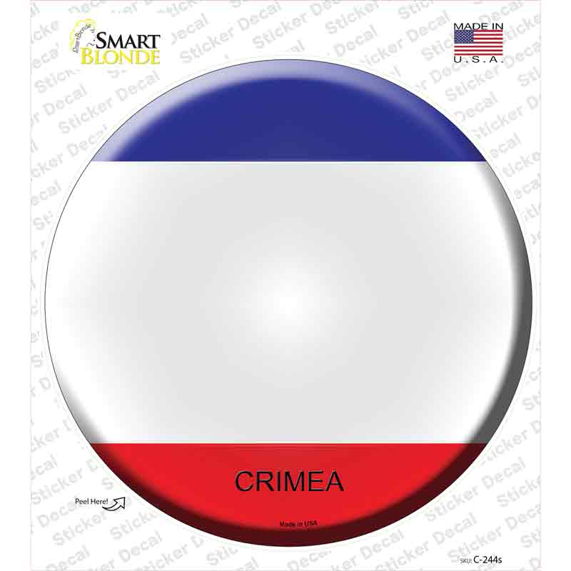 C-244s-M Crimea Country Novelty Circle Sticker Decal - Medium