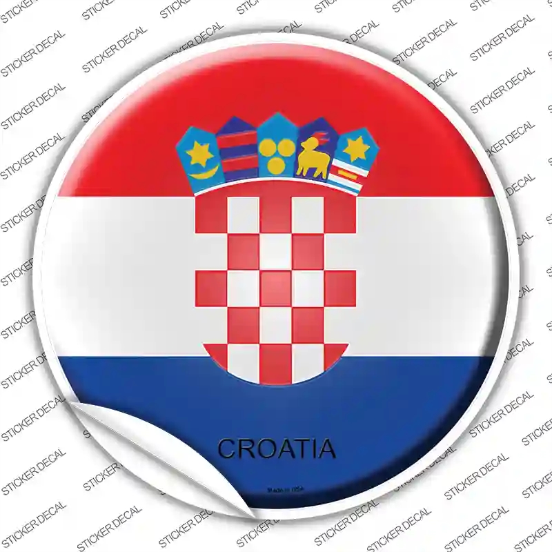 C-245s-S Croatia Country Novelty Circle Sticker Decal - Small