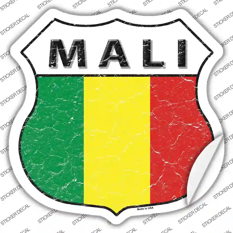 HS-324s-S Mali Flag Novelty Highway Shield Sticker Decal - Small