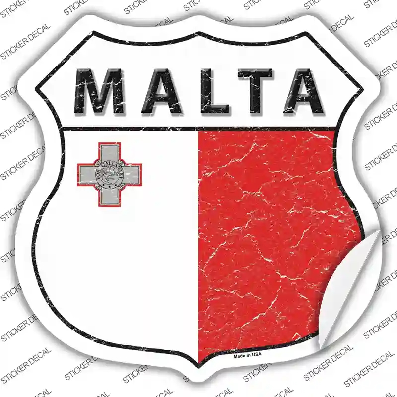 HS-325s-XL Malta Flag Novelty Highway Shield Sticker Decal - Extra Large