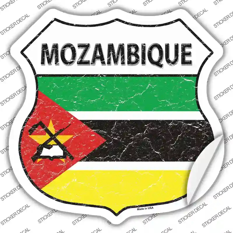 HS-341s-L Mozambique Flag Novelty Highway Shield Sticker Decal - Large