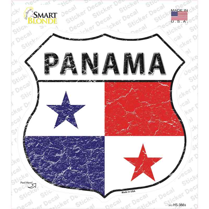 HS-366s-M Panama Flag Novelty Highway Shield Sticker Decal - Medium