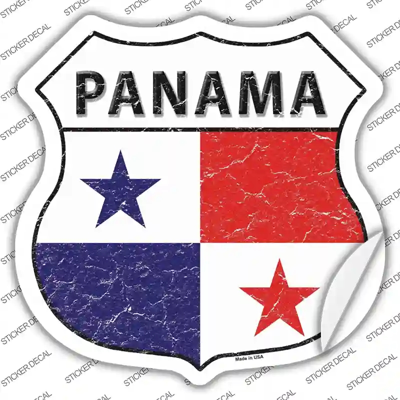 HS-366s-S Panama Flag Novelty Highway Shield Sticker Decal - Small