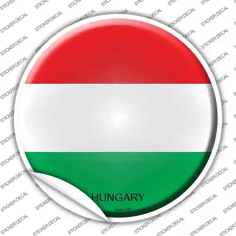 C-295s-S Hungary Country Novelty Circle Sticker Decal - Small