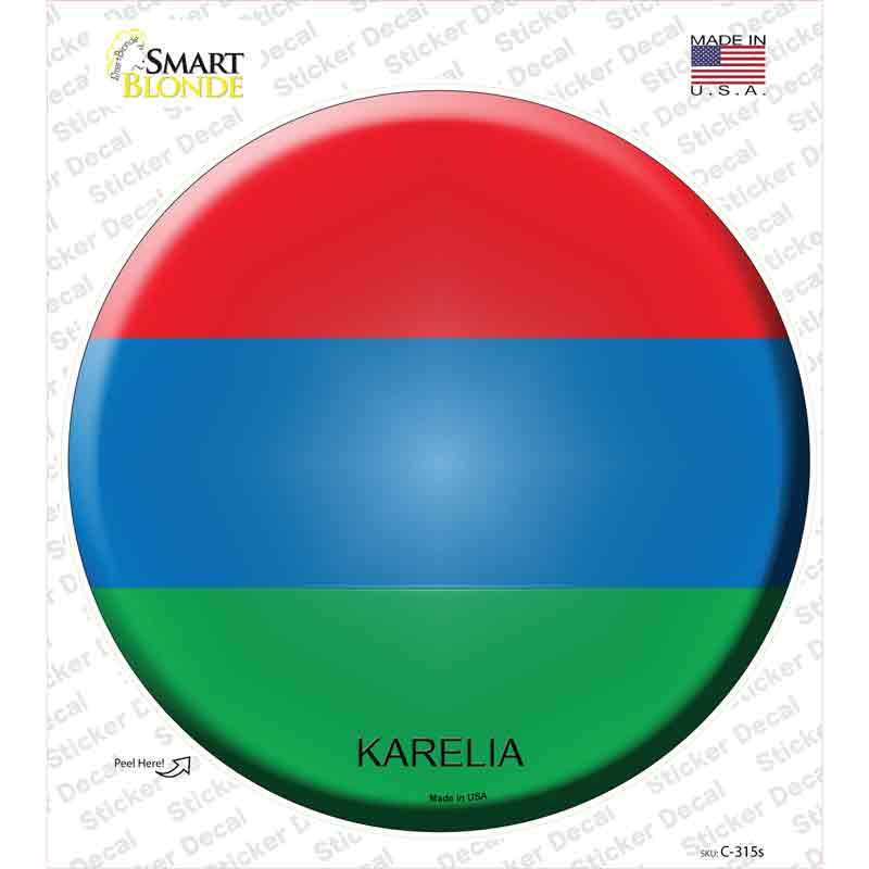 C-315s-M Karelia Country Novelty Circle Sticker Decal - Medium