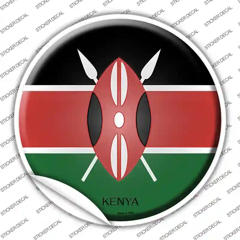 C-317s-L Kenya Country Novelty Circle Sticker Decal - Large