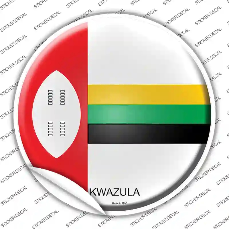 C-324s-L Kwazula Country Novelty Circle Sticker Decal - Large