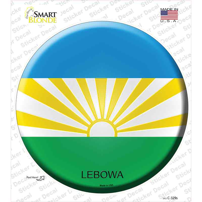 C-329s-M Lebowa Country Novelty Circle Sticker Decal - Medium