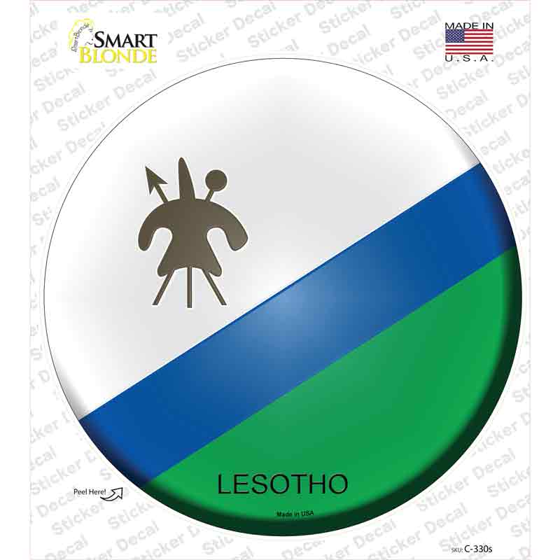 C-330s-M Lesotho Country Novelty Circle Sticker Decal - Medium