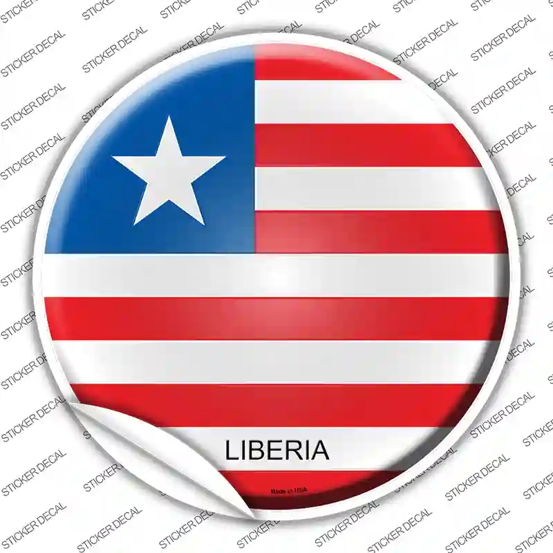 C-331s-L Liberia Country Novelty Circle Sticker Decal - Large
