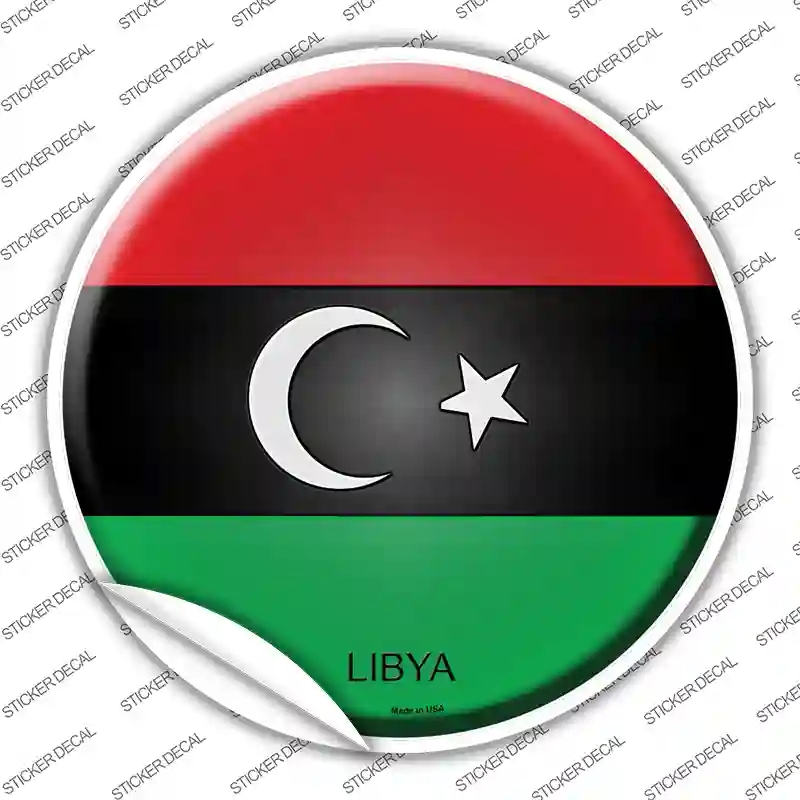C-332s-L Libya Country Novelty Circle Sticker Decal - Large