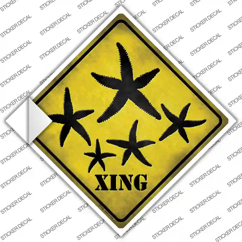 CX-050s-S Starfish Xing Novelty Diamond Sticker Decal - Small