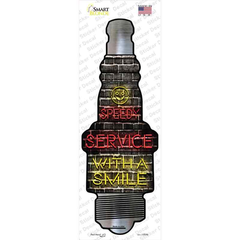 J-054s-M Speedy Service Novelty Spark Plug Sticker Decal - Medium