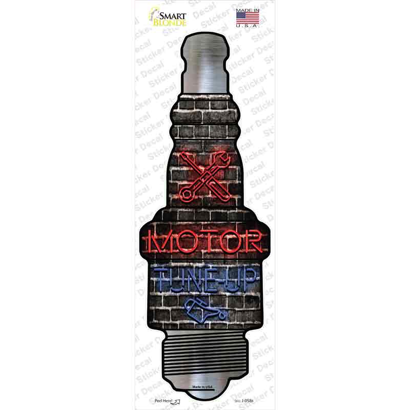 J-058s-M Motor Tune Up Novelty Spark Plug Sticker Decal - Medium
