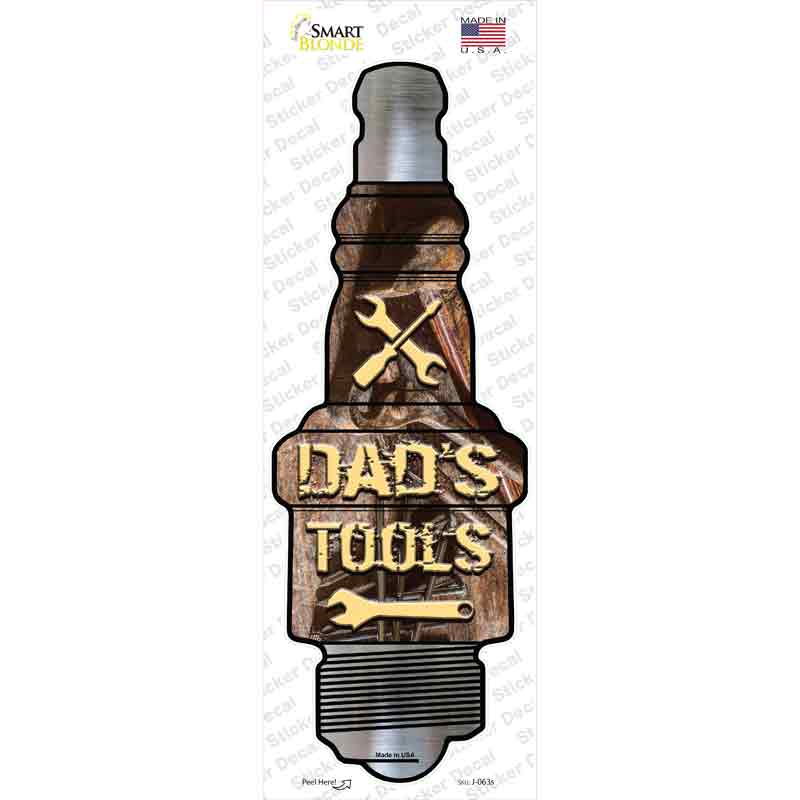 J-063s-M Dads Tools Novelty Spark Plug Sticker Decal - Medium