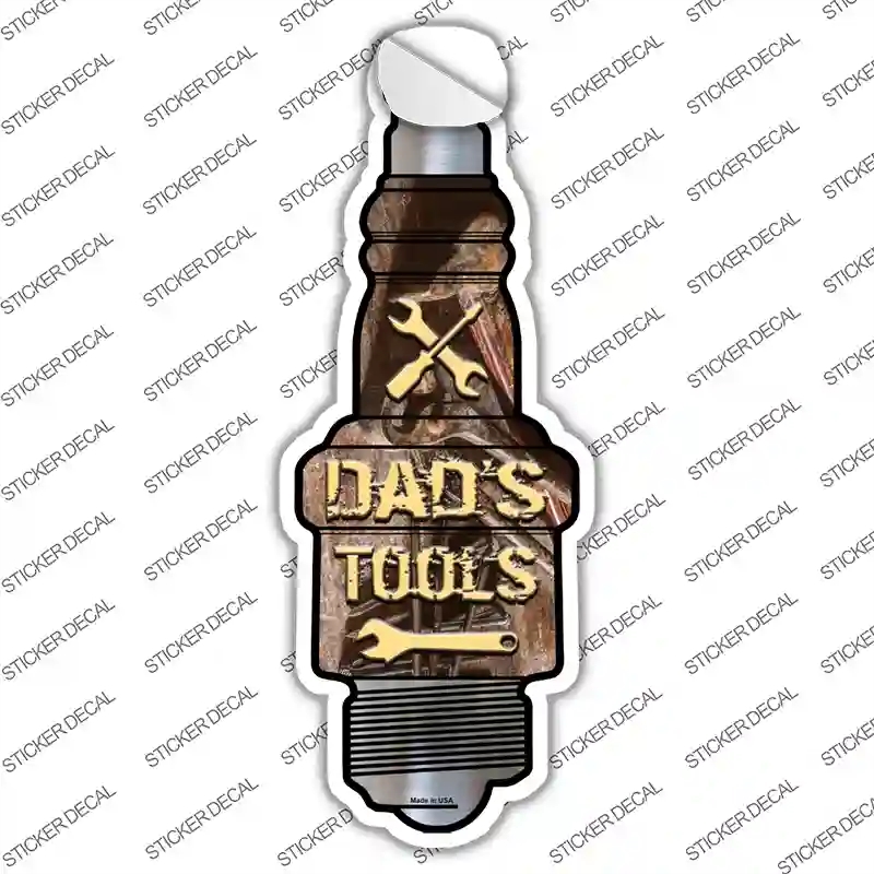 J-063s-S Dads Tools Novelty Spark Plug Sticker Decal - Small