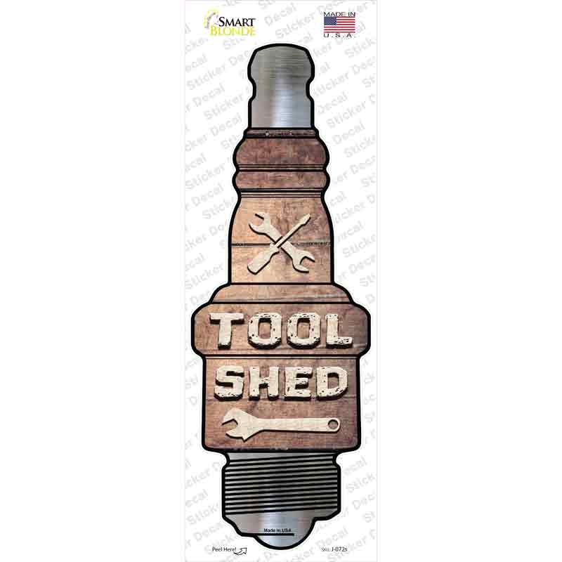 J-072s-M Tool Shed Novelty Spark Plug Sticker Decal - Medium