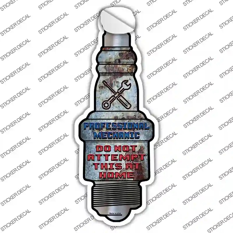 J-078s-XL Professional Mechanic Novelty Spark Plug Sticker Decal - Extra Large