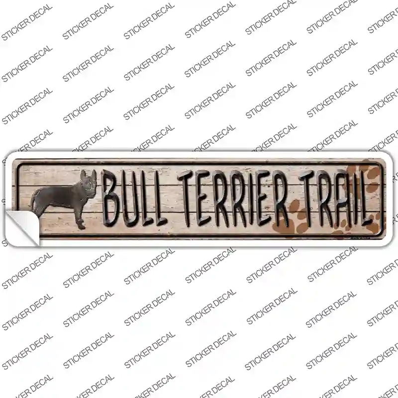 K-045s-L Bull Terrier Trail Novelty Narrow Sticker Decal - Large