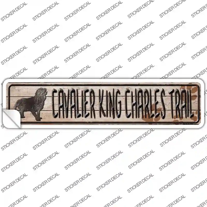 K-047s-L Cavalier King Charles Trail Novelty Narrow Sticker Decal - Large