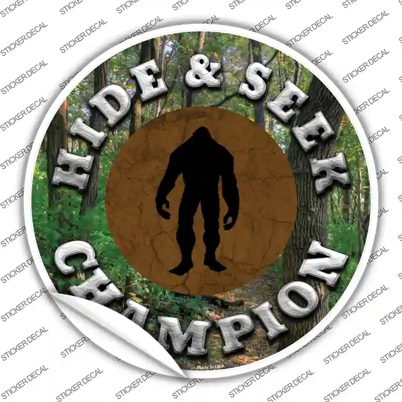 C-754s-XL Hide & Seek Champion Bigfoot Novelty Circle Sticker Decal - Extra Large