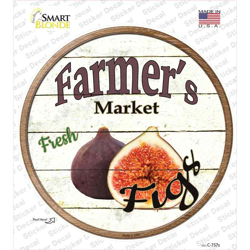 C-757s-M Farmers Market Figs Novelty Circle Sticker Decal - Medium