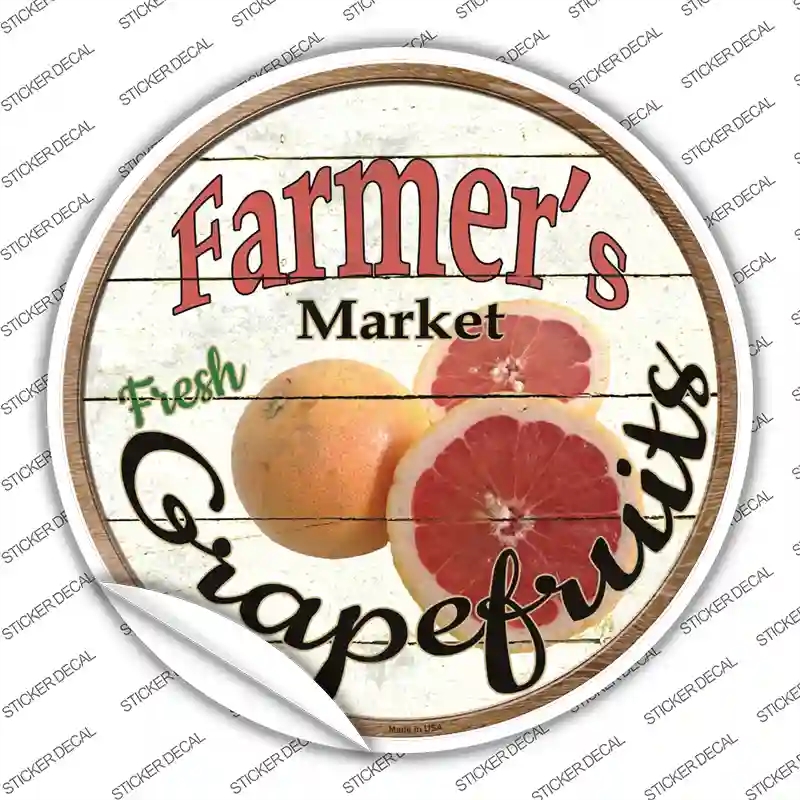 C-778s-S Farmers Market Grapefruits Novelty Circle Sticker Decal - Small