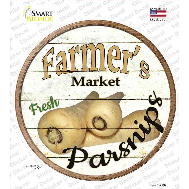 C-779s-M Farmers Market Parsnips Novelty Circle Sticker Decal - Medium