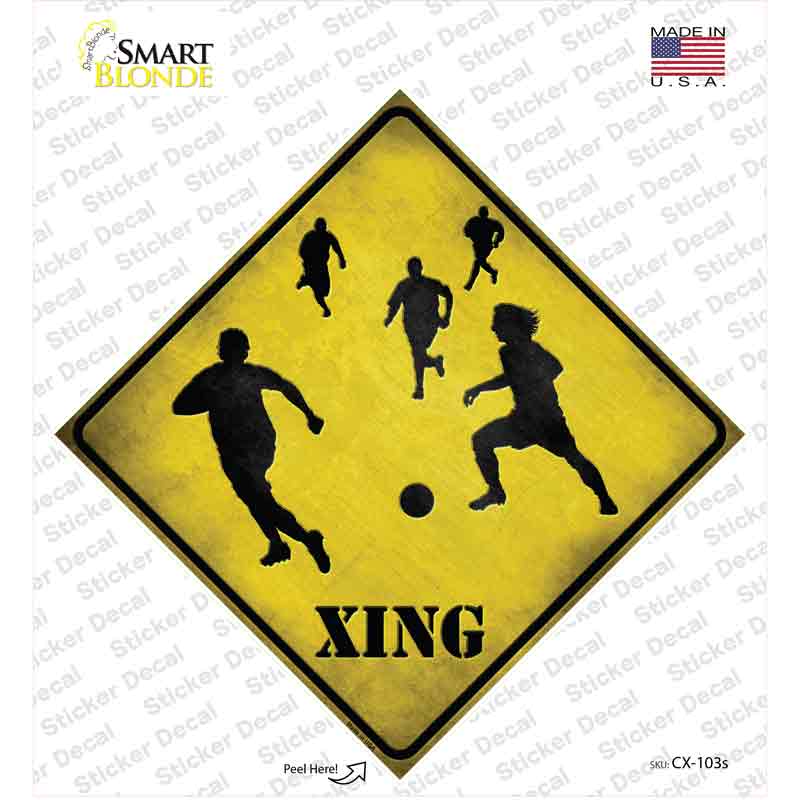 CX-103s-M Soccer Xing Novelty Diamond Sticker Decal - Medium