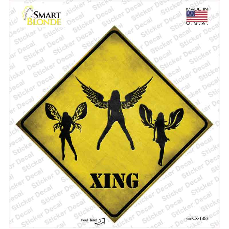 CX-138s-M Angels Xing Novelty Diamond Sticker Decal - Medium