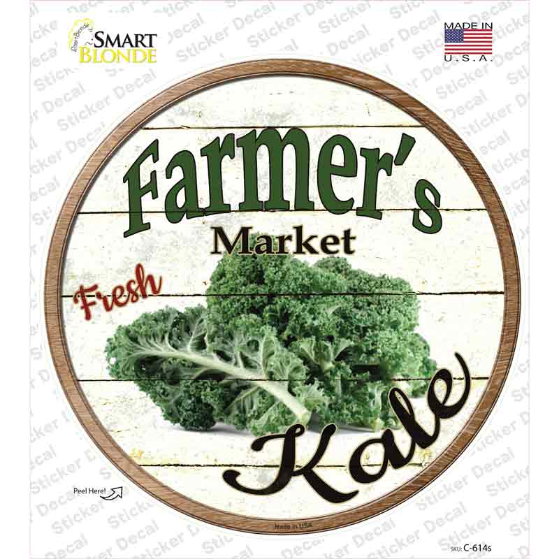 C-614s-M Farmers Market Kale Novelty Circle Sticker Decal - Medium