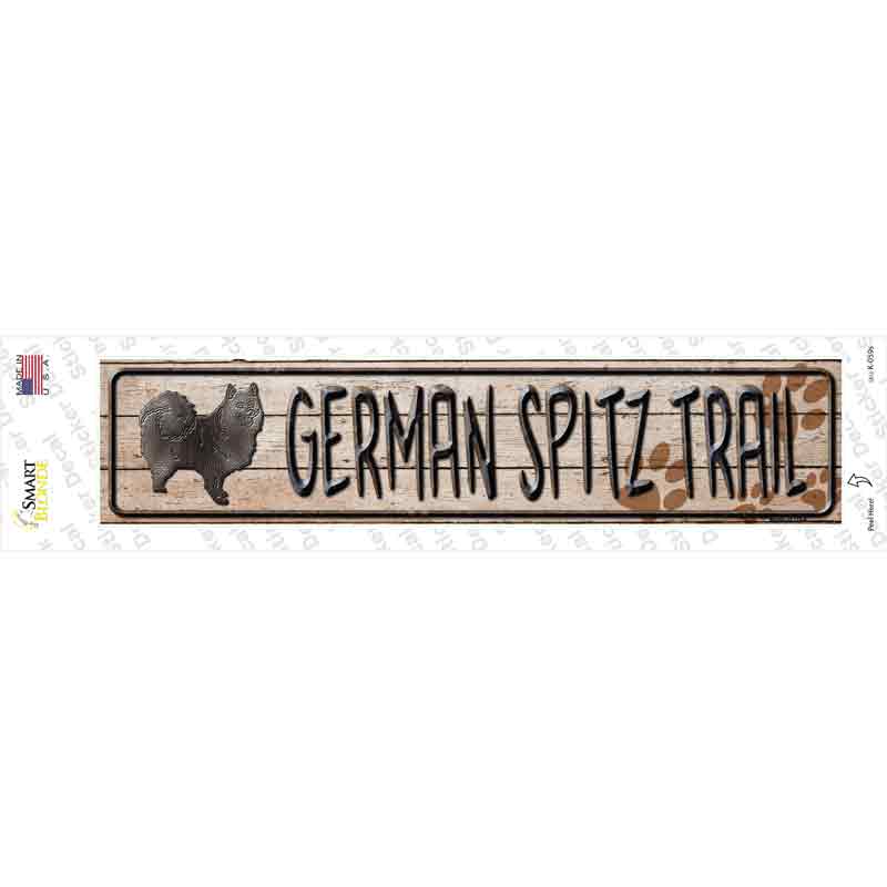 K-059s-M German Spitz Trail Novelty Narrow Sticker Decal - Medium