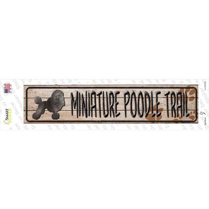 K-074s-M Miniature Poodle Trail Novelty Narrow Sticker Decal - Medium